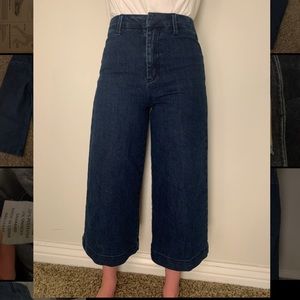 Dark wash cropped culottes!